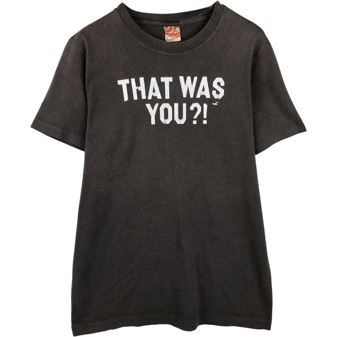 Message print T-shirt, women's size S (equivalent), vintage. cotton gray type Vintage Second Hand