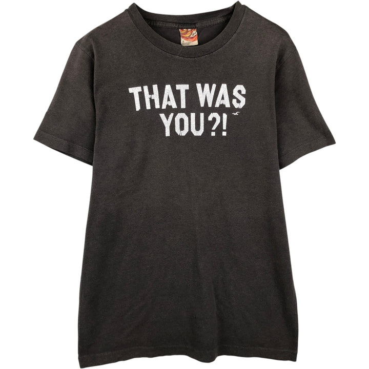 Message print T-shirt, women's size S (equivalent), vintage. cotton gray type Vintage Second Hand