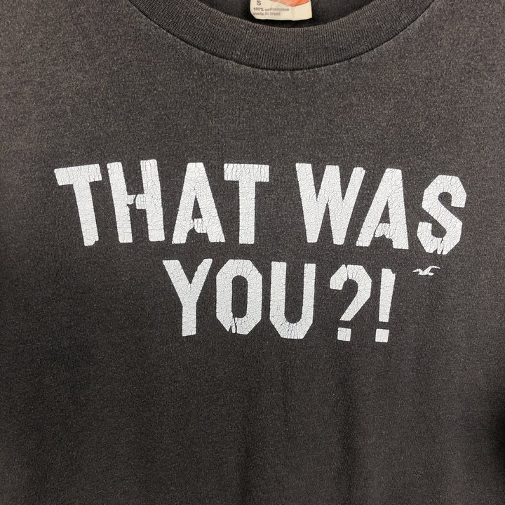 Message print T-shirt, women's size S (equivalent), vintage. cotton gray type Vintage Second Hand