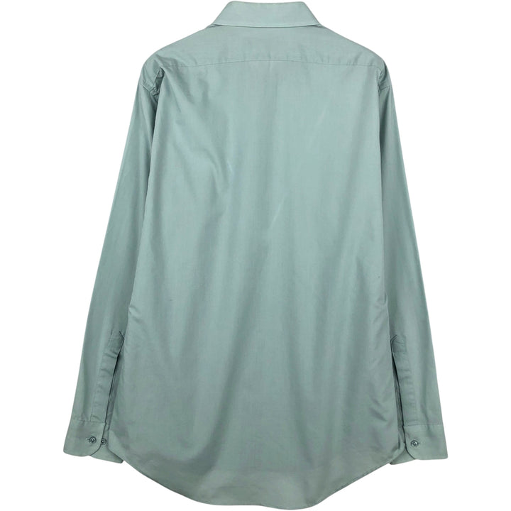 1990'S Van Heusen Classic Collection Long-Sleeve Poly-Cotton Shirt, Made in USA, Men's Size L (Equivalent), Vintage cotton Mint green Vintage Second Hand
