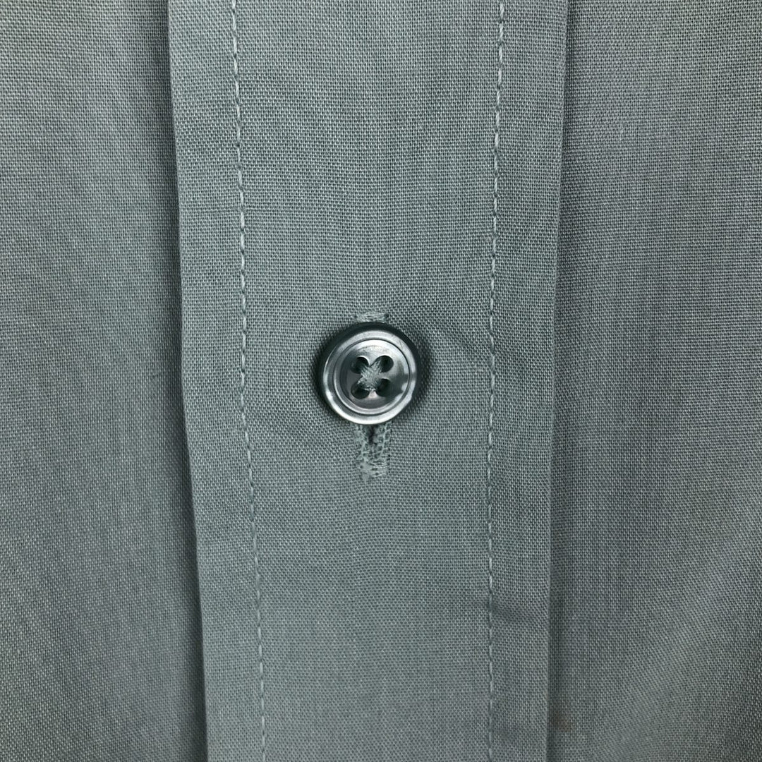 1990'S Van Heusen Classic Collection Long-Sleeve Poly-Cotton Shirt, Made in USA, Men's Size L (Equivalent), Vintage cotton Mint green Vintage Second Hand
