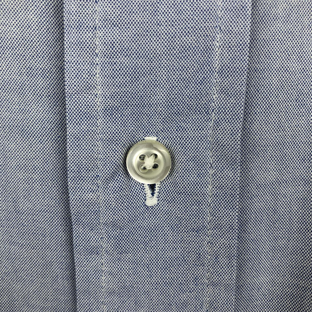 80s-90'S Brooks Brothers MAKERS Wide Collar Long Sleeve Cotton Shirt, Made in USA, Men's Size L (Equivalent), Vintage cotton blue type Vintage Second Hand