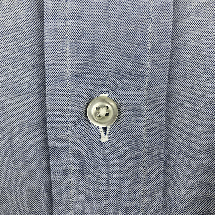 80s-90'S Brooks Brothers MAKERS Wide Collar Long Sleeve Cotton Shirt, Made in USA, Men's Size L (Equivalent), Vintage cotton blue type Vintage Second Hand