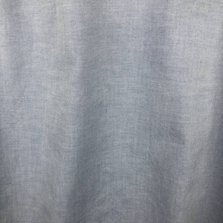 80s-90'S Brooks Brothers MAKERS Wide Collar Long Sleeve Cotton Shirt, Made in USA, Men's Size L (Equivalent), Vintage cotton blue type Vintage Second Hand