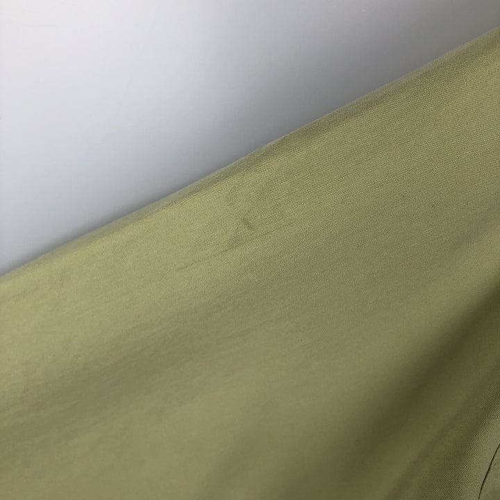 Liz Claiborne CLASSICS Long-Sleeve Open Collar Box Shirt (Women's Size L) silk green type yellow green Vintage Second Hand