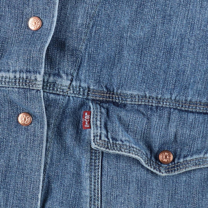 90s-00'S Levi's butterfly print long-sleeved denim shirt, women's size XL equivalent, vintage. cotton blue type Vintage Second Hand