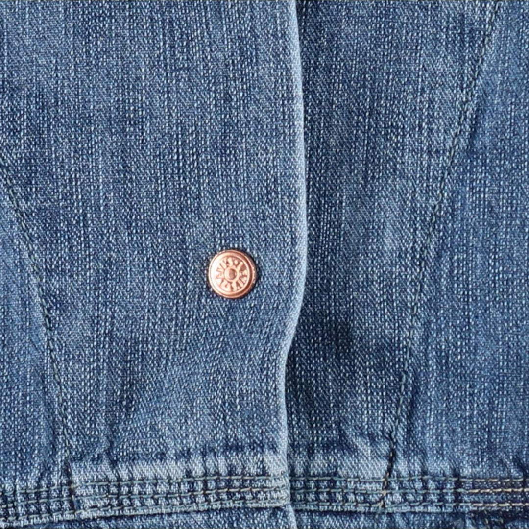 90s-00'S Levi's butterfly print long-sleeved denim shirt, women's size XL equivalent, vintage. cotton blue type Vintage Second Hand