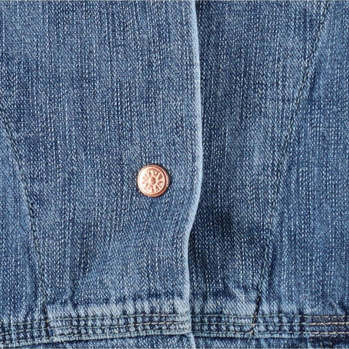 90s-00'S Levi's butterfly print long-sleeved denim shirt, women's size XL equivalent, vintage. cotton blue type Vintage Second Hand