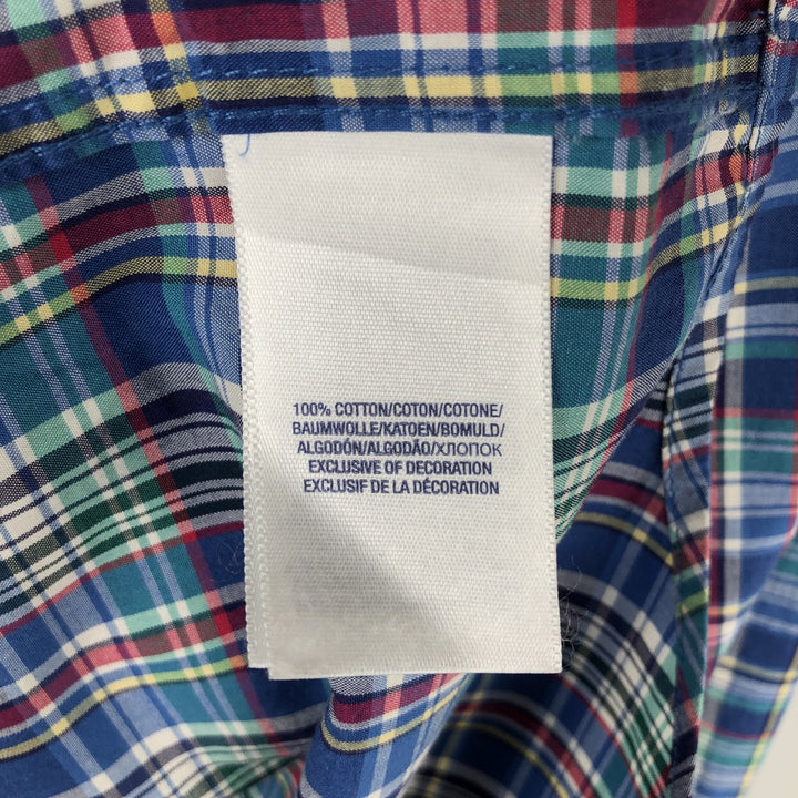 Ralph Lauren long-sleeved button-down check shirt, women's size M (approx.) cotton blue type Vintage Second Hand