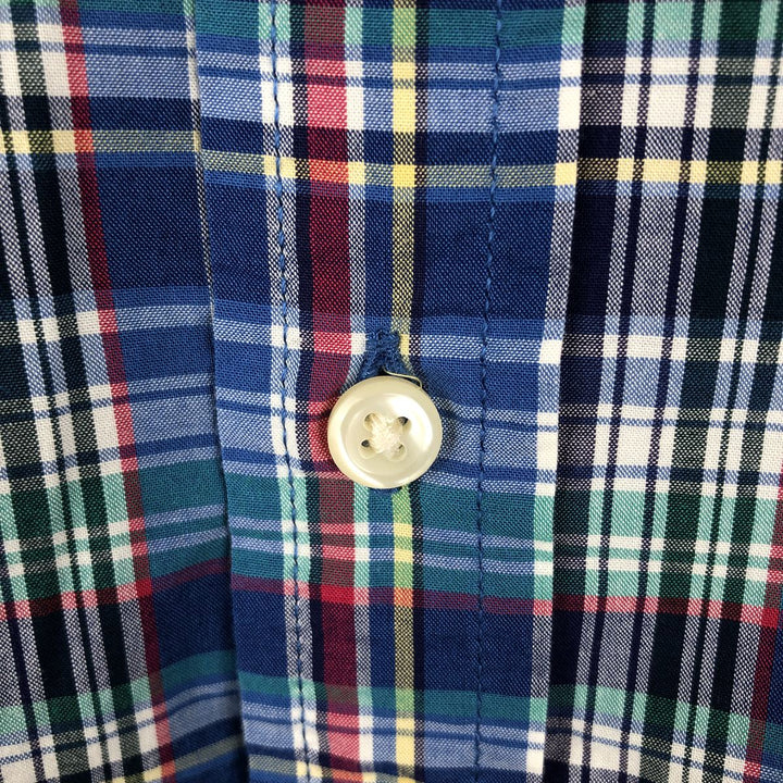 Ralph Lauren long-sleeved button-down check shirt, women's size M (approx.) cotton blue type Vintage Second Hand