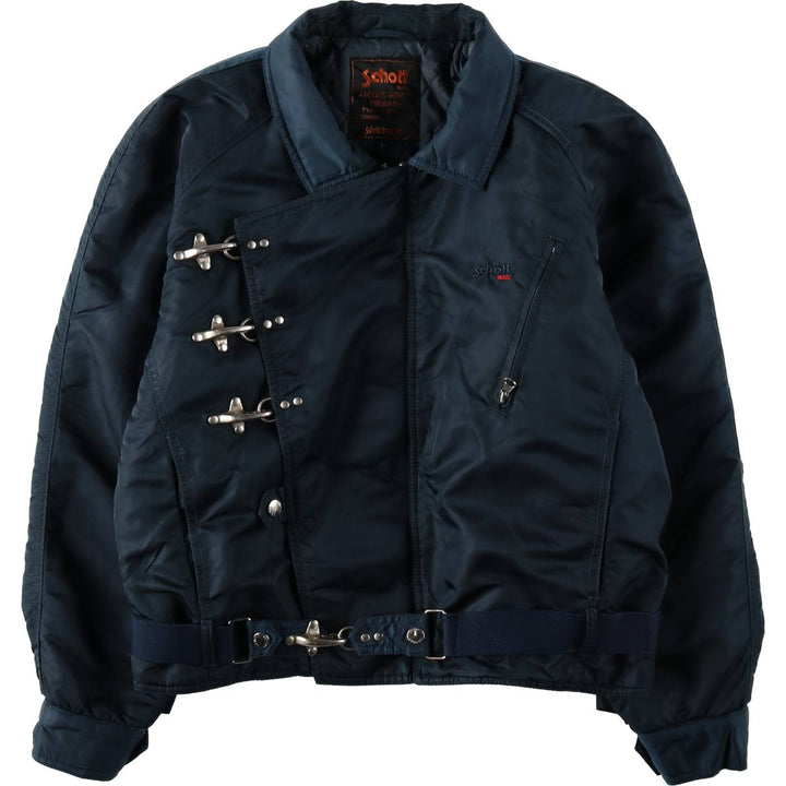 1990'S Schott padded fireman jacket, women's size L equivalent, vintage. unclear navy blue type Vintage Second Hand
