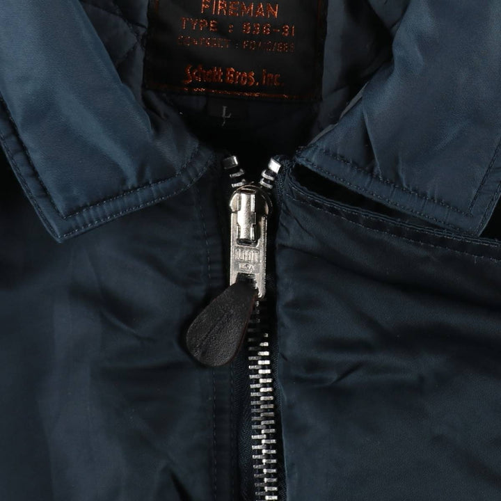 1990'S Schott padded fireman jacket, women's size L equivalent, vintage. unclear navy blue type Vintage Second Hand