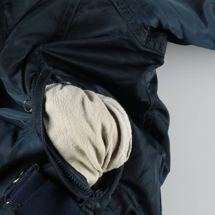 1990'S Schott padded fireman jacket, women's size L equivalent, vintage. unclear navy blue type Vintage Second Hand