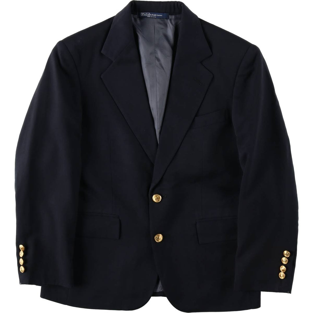 1990'S Ralph Lauren POLO by Ralph Lauren Navy Blazer Tailored Jacket, Made in USA, Women's Size M (approx.), Vintage unclear navy blue type Vintage Second Hand