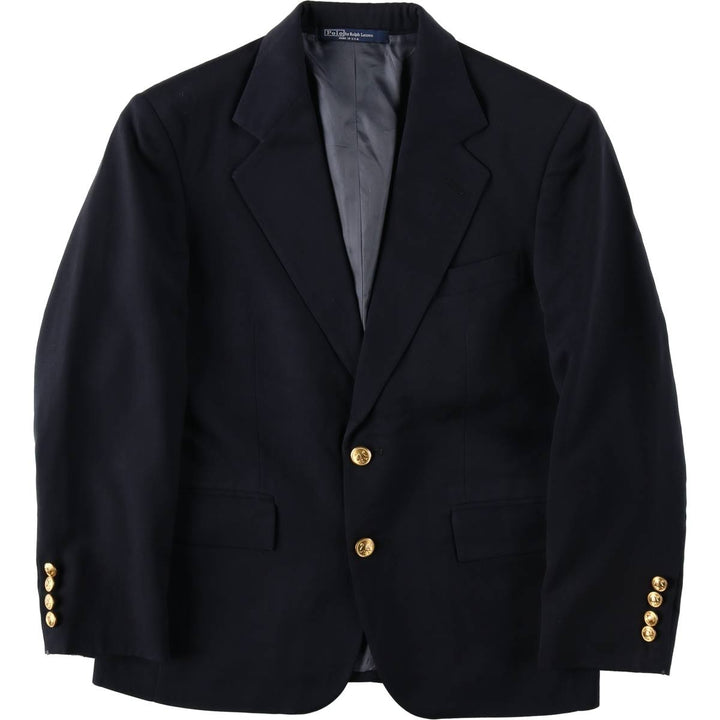1990'S Ralph Lauren POLO by Ralph Lauren Navy Blazer Tailored Jacket, Made in USA, Women's Size M (approx.), Vintage unclear navy blue type Vintage Second Hand