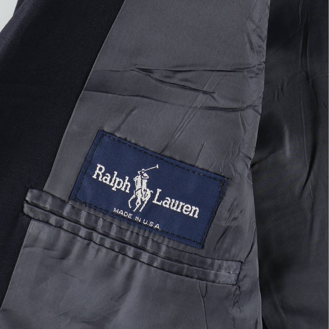 1990'S Ralph Lauren POLO by Ralph Lauren Navy Blazer Tailored Jacket, Made in USA, Women's Size M (approx.), Vintage unclear navy blue type Vintage Second Hand