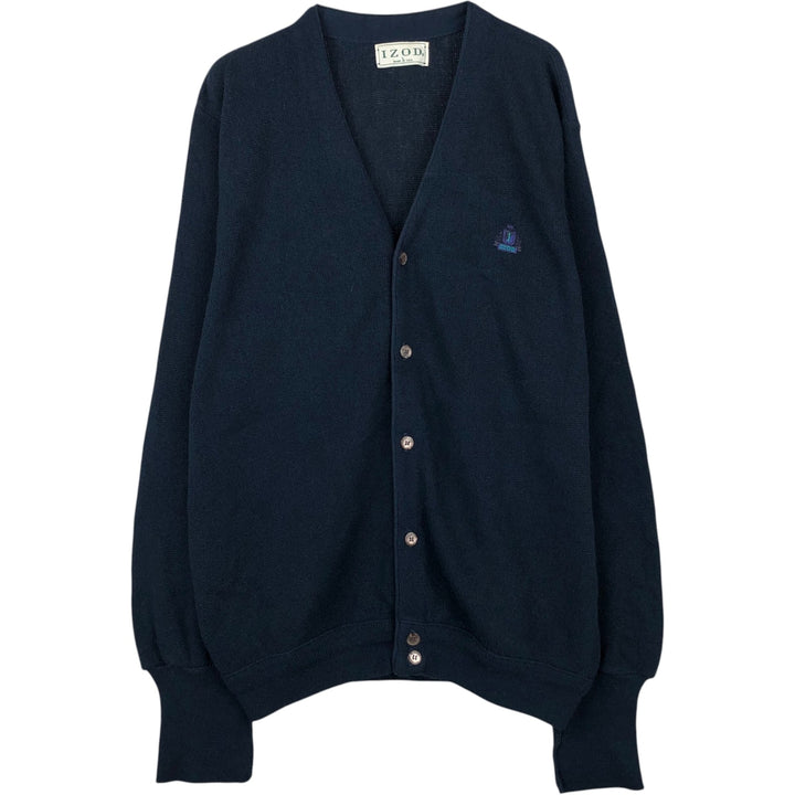 90'S IZOD acrylic knit cardigan, made in the USA, men's size L, vintage acrylic navy blue type Vintage Second Hand
