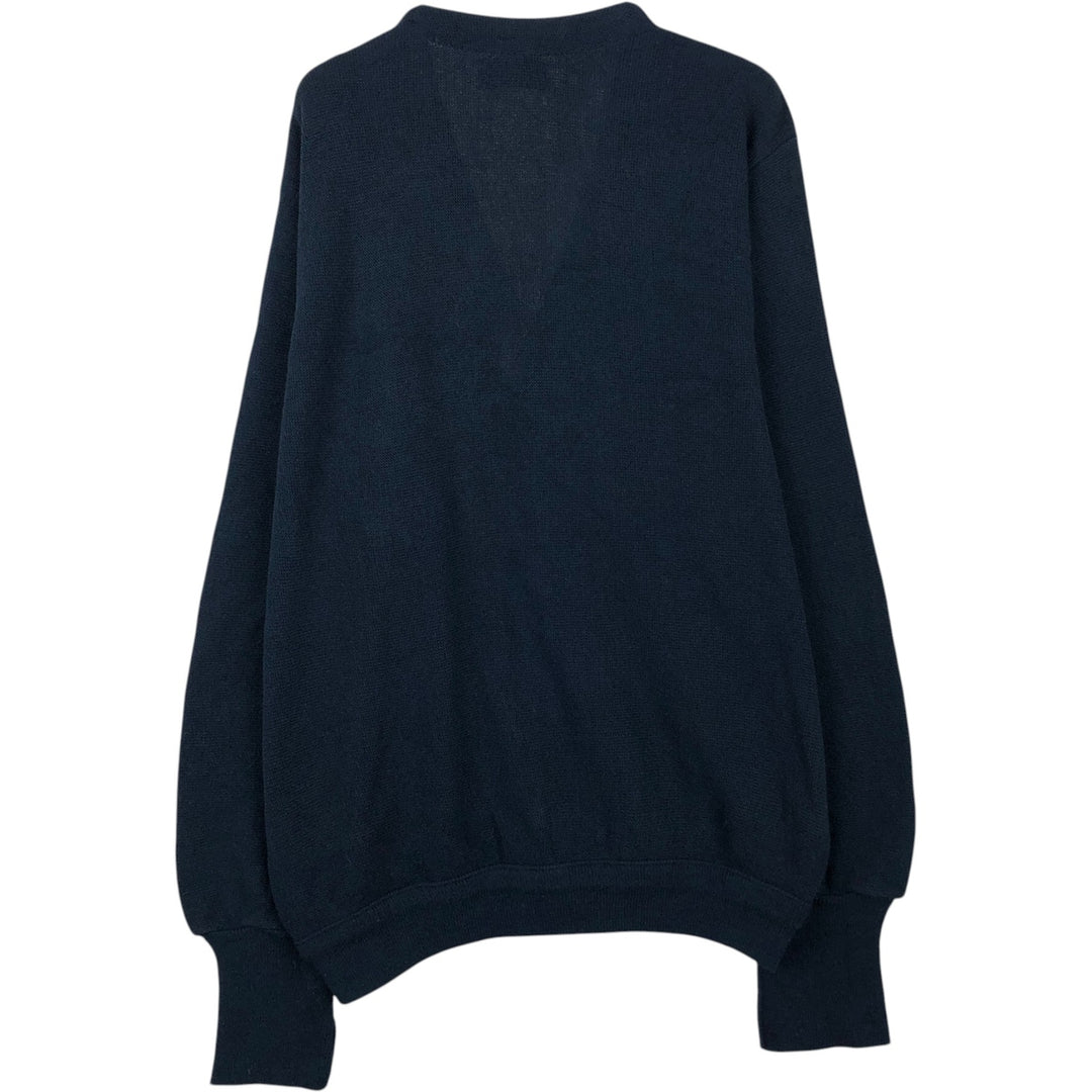 90'S IZOD acrylic knit cardigan, made in the USA, men's size L, vintage acrylic navy blue type Vintage Second Hand