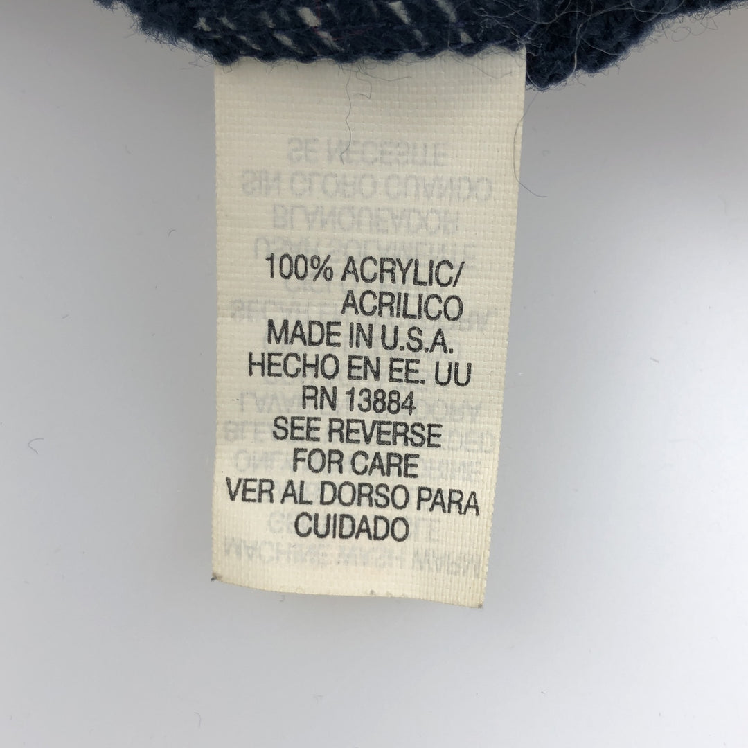 90'S IZOD acrylic knit cardigan, made in the USA, men's size L, vintage acrylic navy blue type Vintage Second Hand