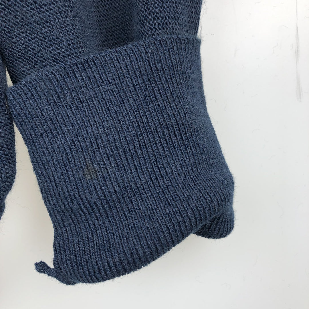 90'S IZOD acrylic knit cardigan, made in the USA, men's size L, vintage acrylic navy blue type Vintage Second Hand