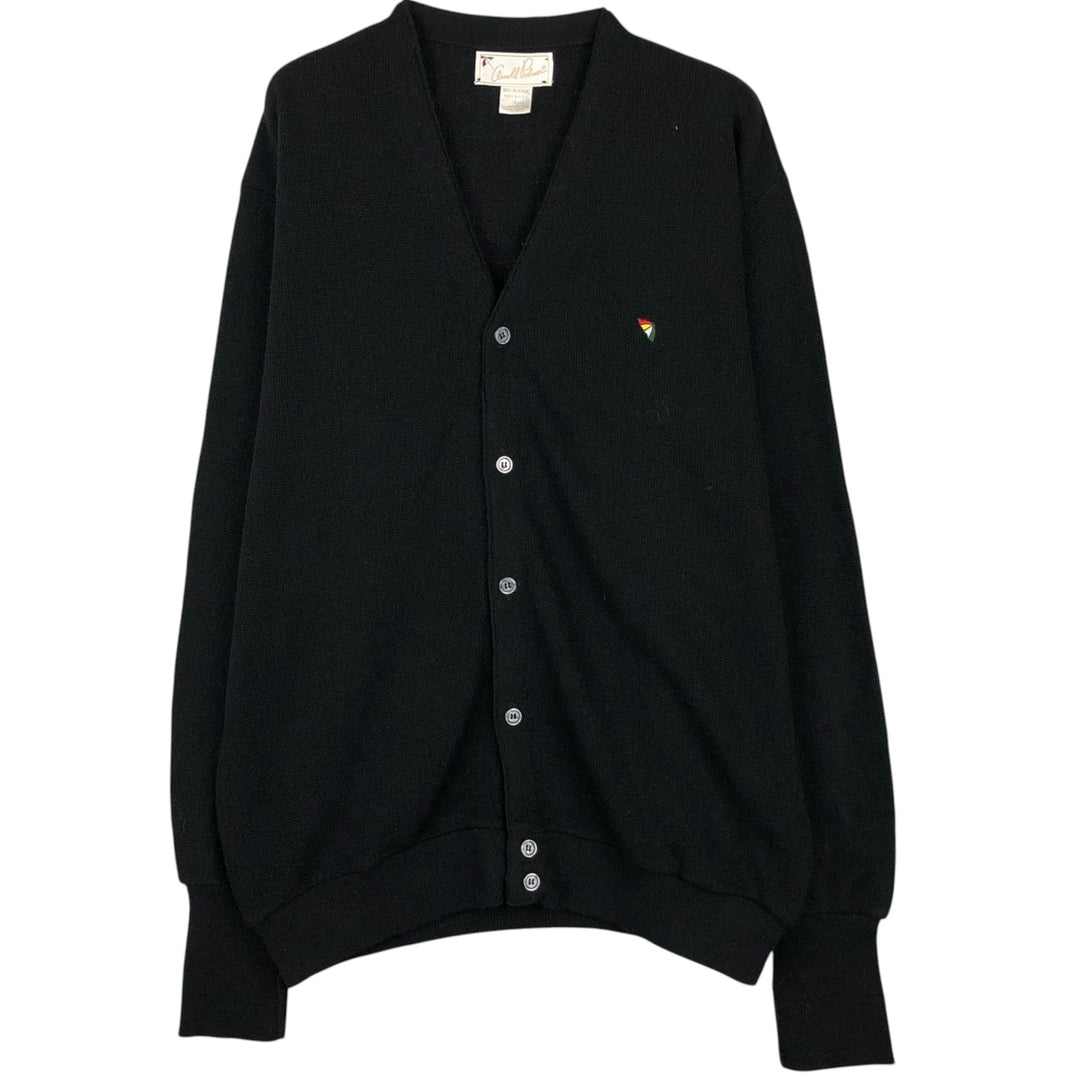 Arnold Palmer acrylic knit cardigan, made in the USA, men's size L equivalent. acrylic black type Vintage Second Hand