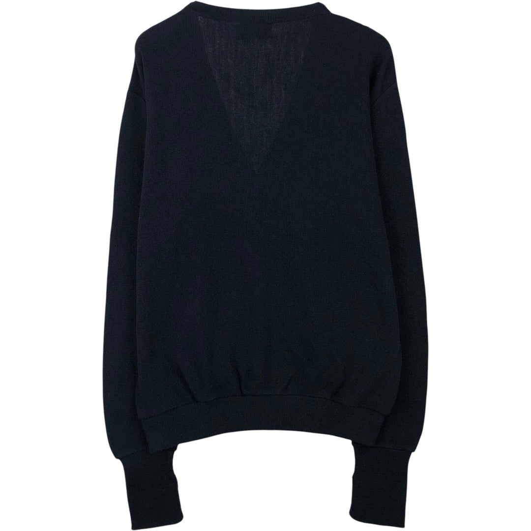 IZOD Acrylic Knit Cardigan Made in USA Men's Size L acrylic navy blue type Vintage Second Hand