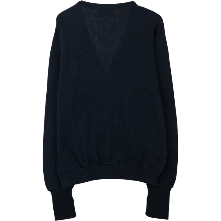 IZOD Acrylic Knit Cardigan Made in USA Men's Size L acrylic navy blue type Vintage Second Hand