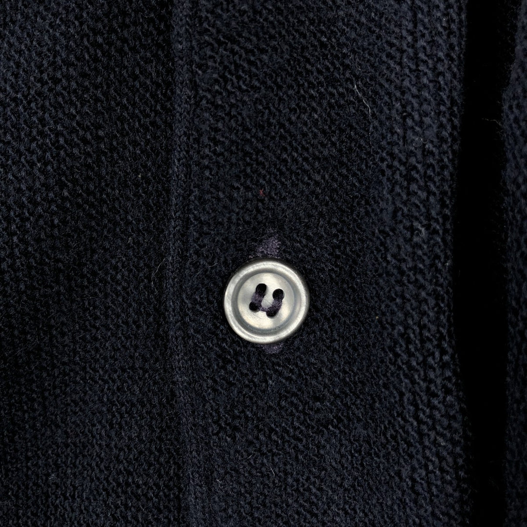 IZOD Acrylic Knit Cardigan Made in USA Men's Size L acrylic navy blue type Vintage Second Hand