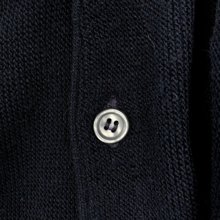 IZOD Acrylic Knit Cardigan Made in USA Men's Size L acrylic navy blue type Vintage Second Hand