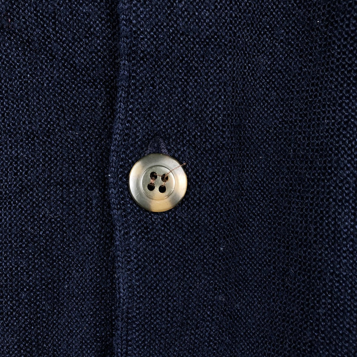 St.Michael wool x acrylic knit cardigan, made in England, men's size XL equivalent. wool navy blue type Vintage Second Hand