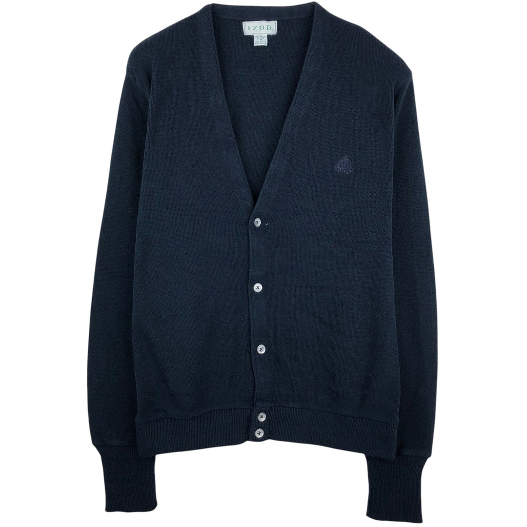 Vintage 90'S IZOD acrylic knit cardigan, made in the USA, size M, men's acrylic navy blue type Vintage Second Hand