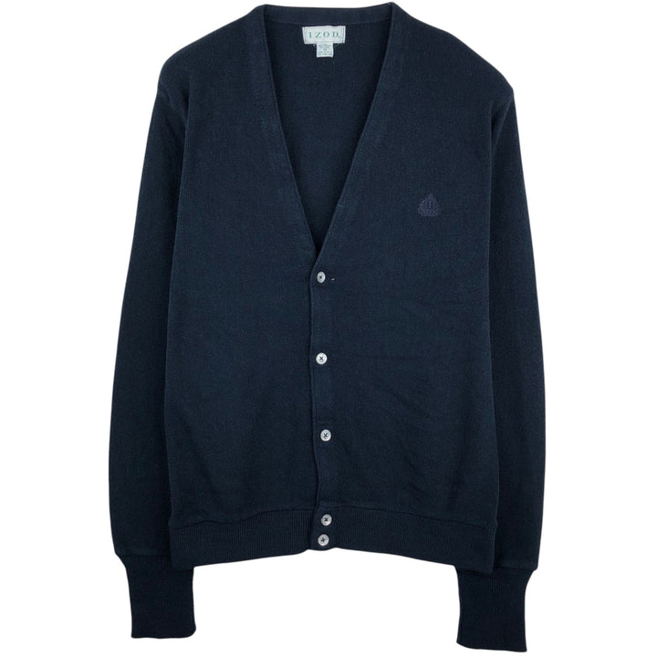 Vintage 90'S IZOD acrylic knit cardigan, made in the USA, size M, men's acrylic navy blue type Vintage Second Hand