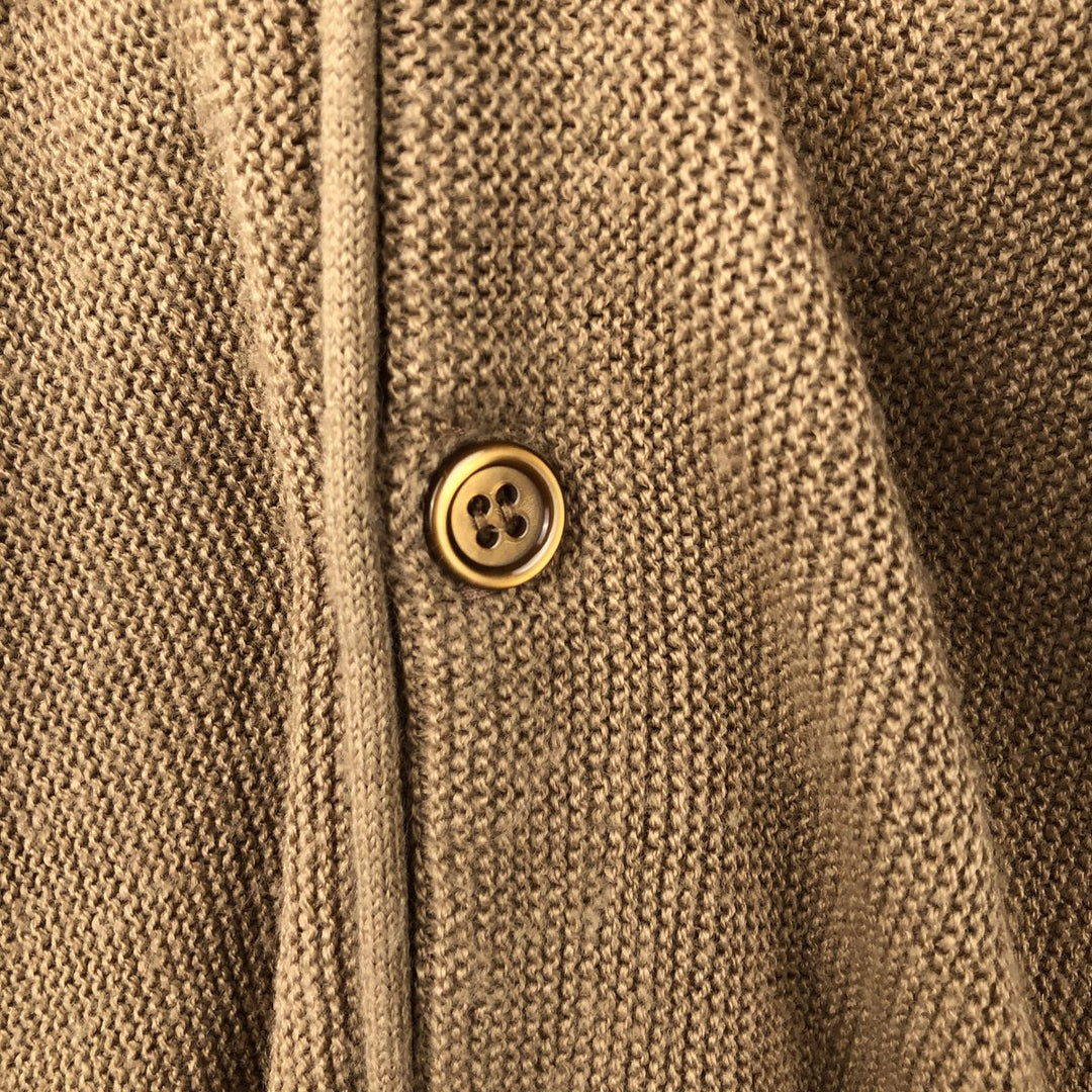 90'S PALMLAND CLASSICS Acrylic Knit Cardigan, Made in USA, Men's XL equivalent, Vintage acrylic beige type brown Vintage Second Hand