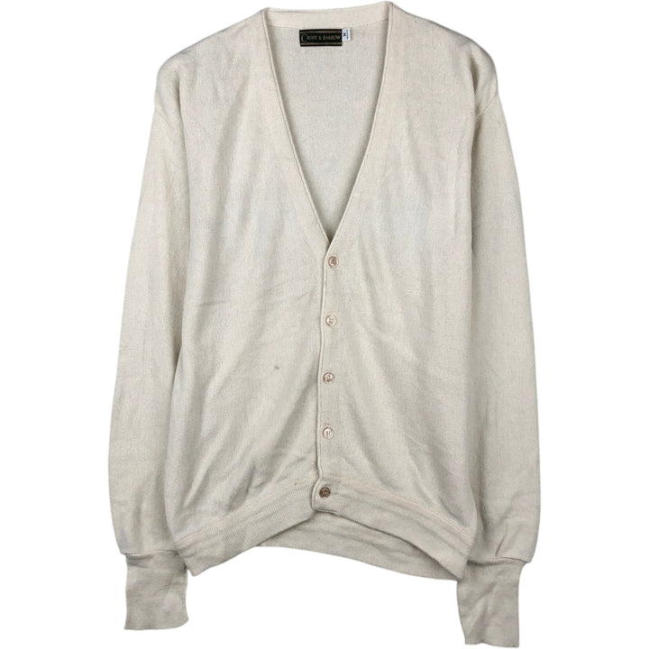 90s-00'S CROFT and BARROW cotton knit cardigan, made in USA, men's size M equivalent. cotton white type Vintage Second Hand