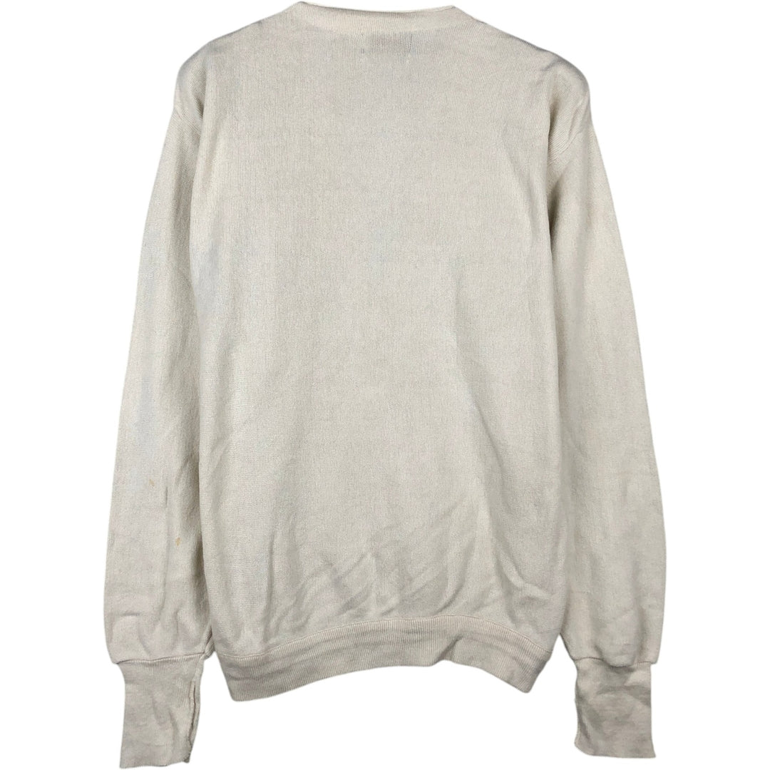 90s-00'S CROFT and BARROW cotton knit cardigan, made in USA, men's size M equivalent. cotton white type Vintage Second Hand