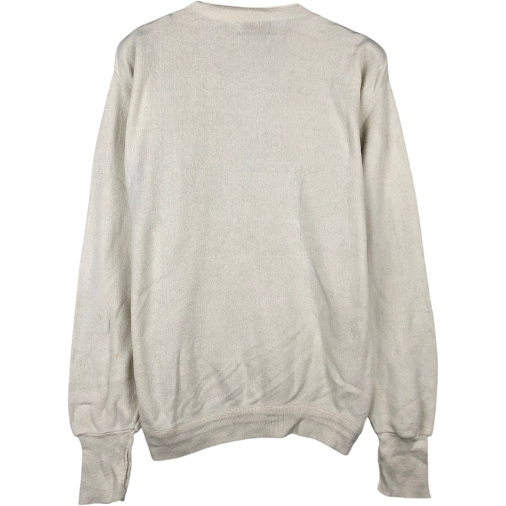 90s-00'S CROFT and BARROW cotton knit cardigan, made in USA, men's size M equivalent. cotton white type Vintage Second Hand