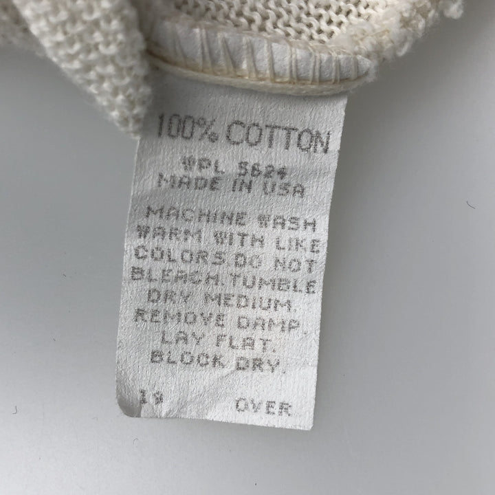 90s-00'S CROFT and BARROW cotton knit cardigan, made in USA, men's size M equivalent. cotton white type Vintage Second Hand