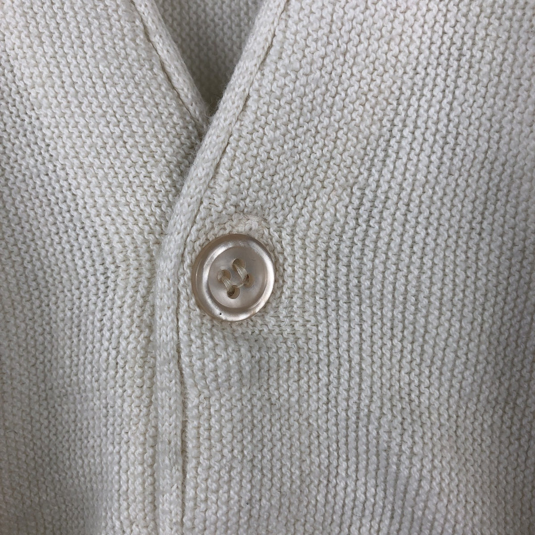 90s-00'S CROFT and BARROW cotton knit cardigan, made in USA, men's size M equivalent. cotton white type Vintage Second Hand