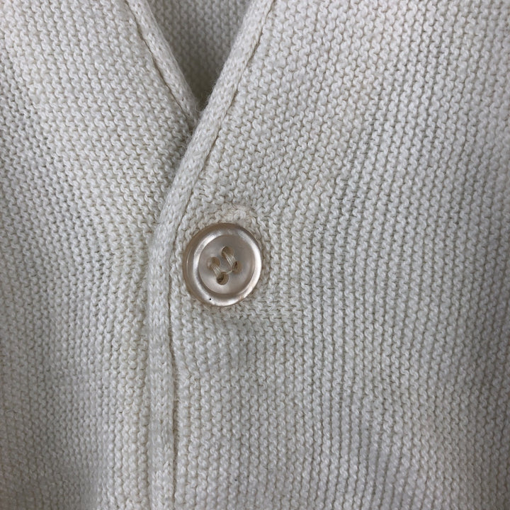 90s-00'S CROFT and BARROW cotton knit cardigan, made in USA, men's size M equivalent. cotton white type Vintage Second Hand