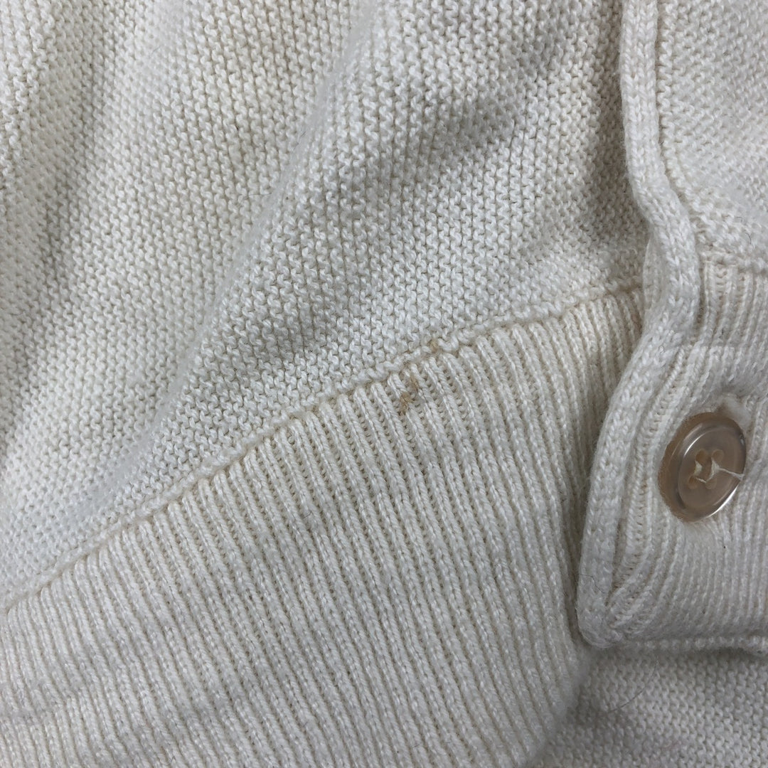 90s-00'S CROFT and BARROW cotton knit cardigan, made in USA, men's size M equivalent. cotton white type Vintage Second Hand
