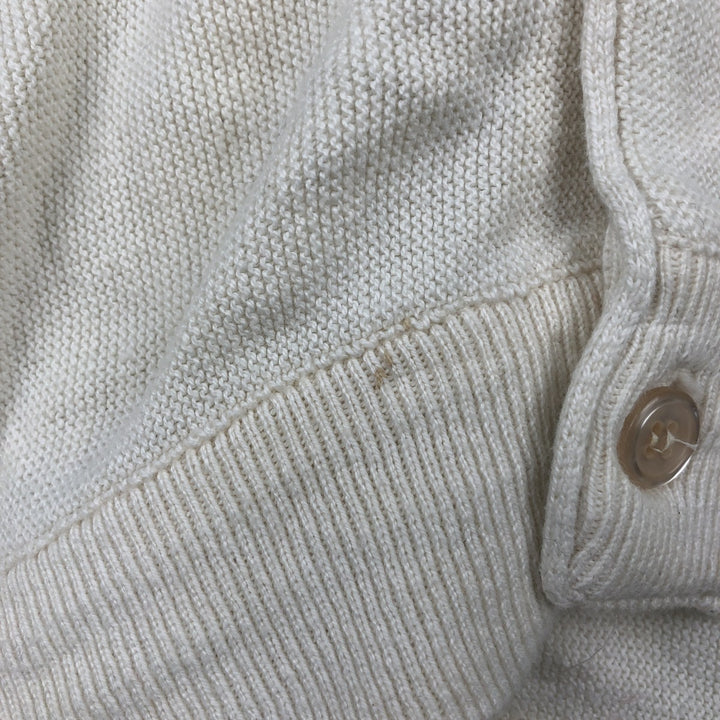 90s-00'S CROFT and BARROW cotton knit cardigan, made in USA, men's size M equivalent. cotton white type Vintage Second Hand