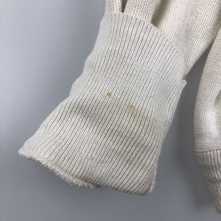 90s-00'S CROFT and BARROW cotton knit cardigan, made in USA, men's size M equivalent. cotton white type Vintage Second Hand