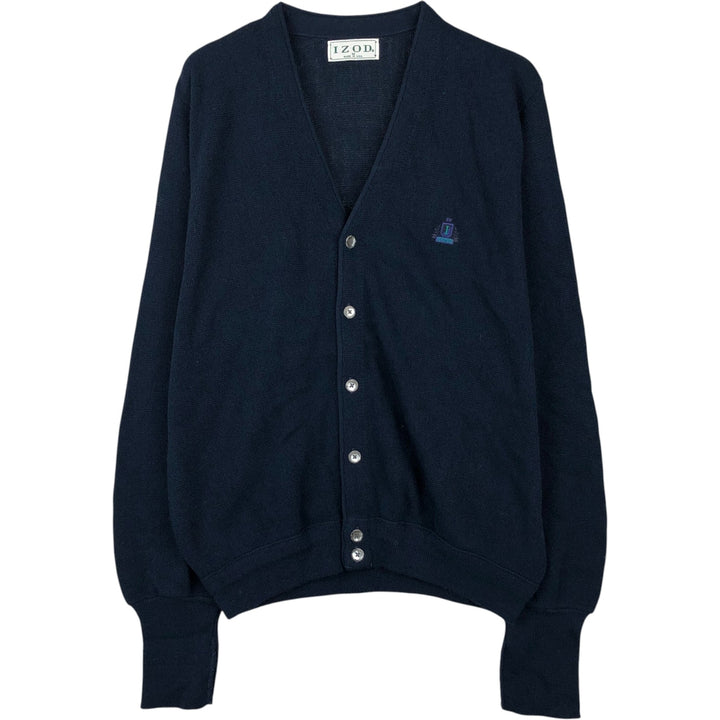 90'S IZOD Acrylic Knit Cardigan Made in USA Men's M Size Vintage acrylic navy blue type Vintage Second Hand