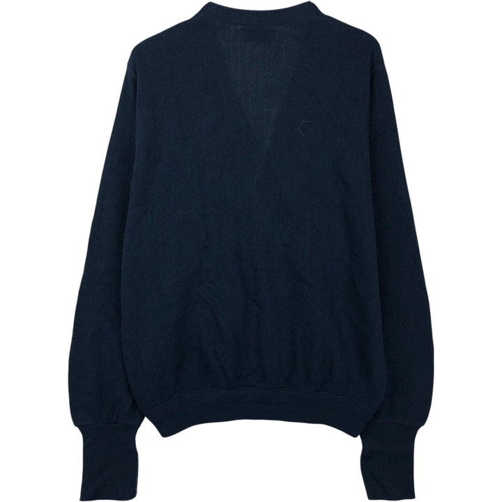 90'S IZOD Acrylic Knit Cardigan Made in USA Men's M Size Vintage acrylic navy blue type Vintage Second Hand