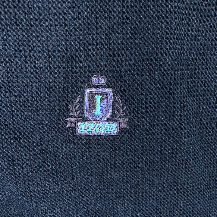 90'S IZOD Acrylic Knit Cardigan Made in USA Men's M Size Vintage acrylic navy blue type Vintage Second Hand