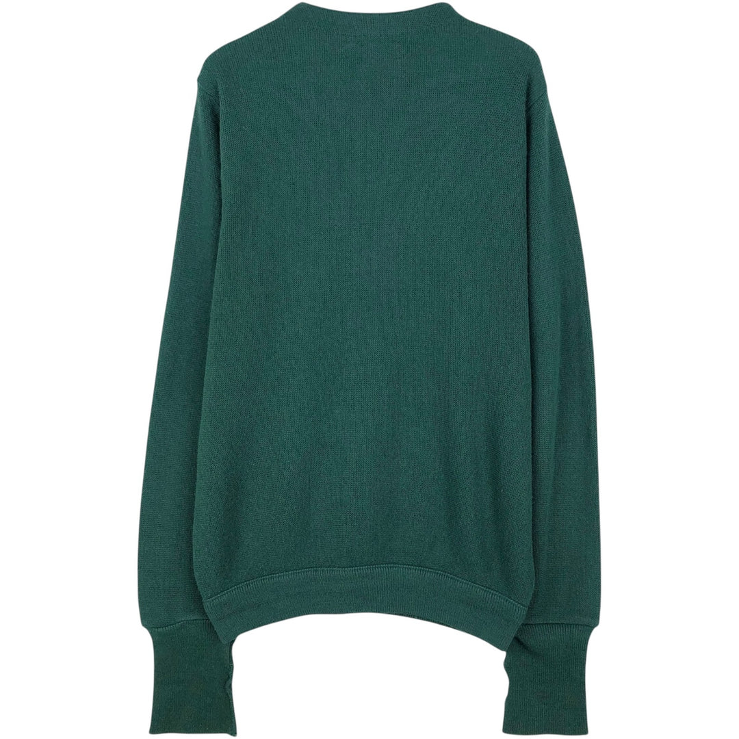 90'S IZOD Acrylic Knit Cardigan Made in USA Men's M Size Vintage acrylic green type Vintage Second Hand
