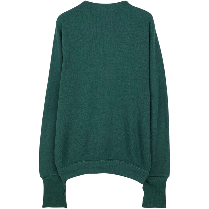 90'S IZOD Acrylic Knit Cardigan Made in USA Men's M Size Vintage acrylic green type Vintage Second Hand