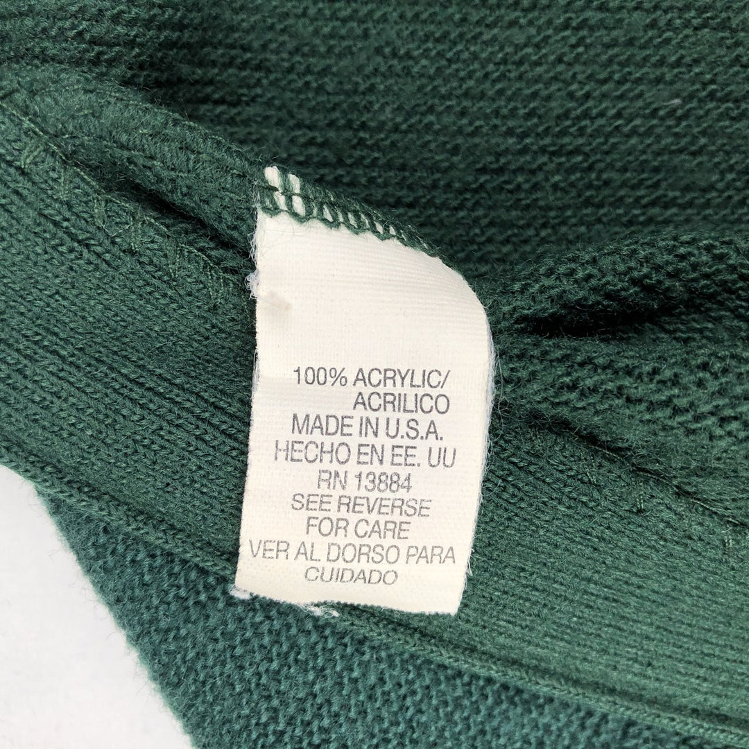 90'S IZOD Acrylic Knit Cardigan Made in USA Men's M Size Vintage acrylic green type Vintage Second Hand