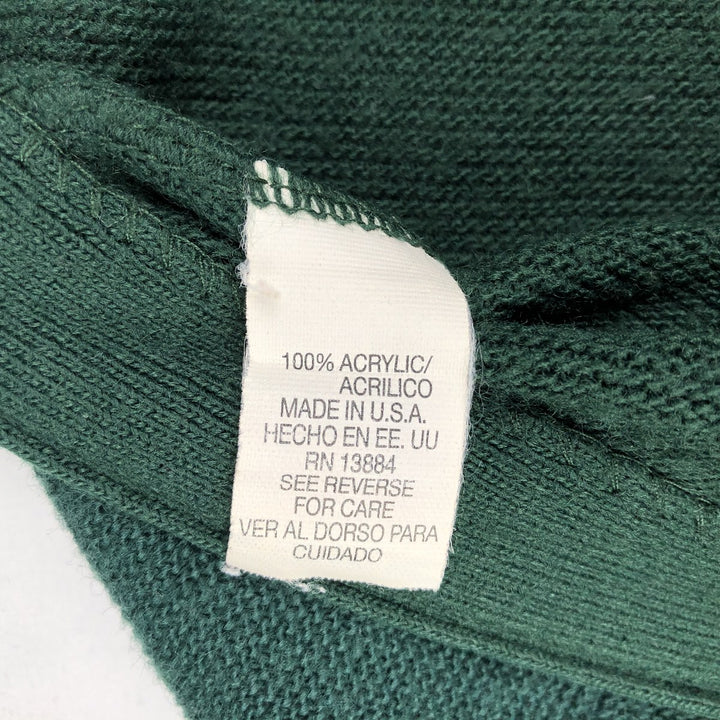 90'S IZOD Acrylic Knit Cardigan Made in USA Men's M Size Vintage acrylic green type Vintage Second Hand