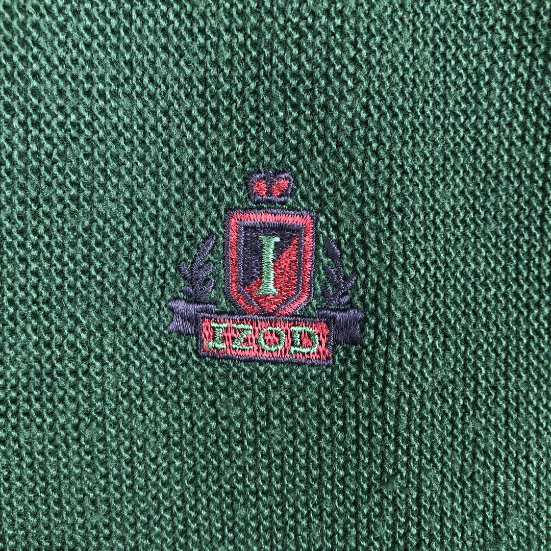 90'S IZOD Acrylic Knit Cardigan Made in USA Men's M Size Vintage acrylic green type Vintage Second Hand